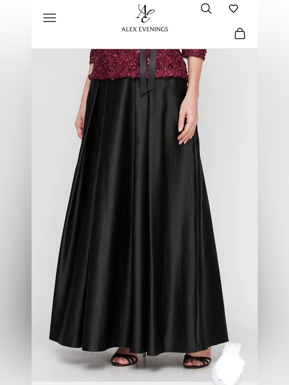 Alex Evenings Ball Gown Satin Maxi Skirt M - Picture 7 of 10